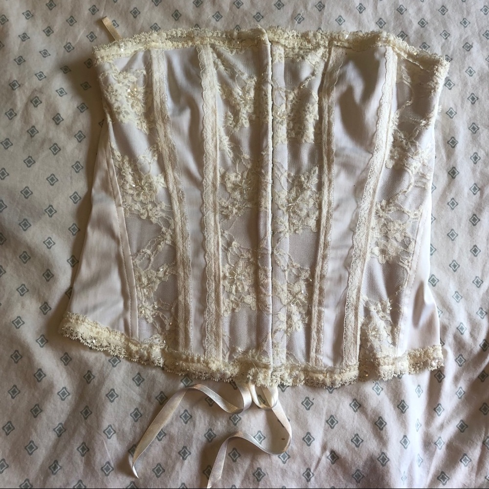 Off white corset with beading